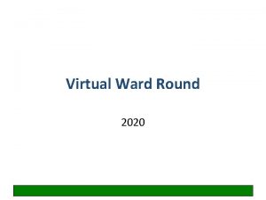 Virtual Ward Round 2020 Case 1 First tonicclonic