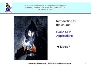 CSE 6339 3 0 Introduction to Computational Linguistics