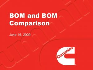 BOM and BOM Comparison June 16 2009 Log