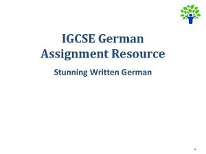 IGCSE German Assignment Resource Stunning Written German 1