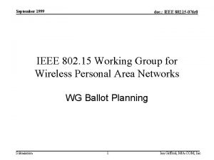 September 1999 doc IEEE 802 15 076 r
