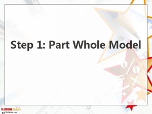 Step 1 Part Whole Model Classroom Secrets Limited