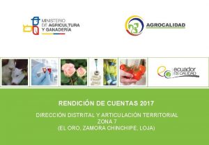 RENDICIN DE CUENTAS 2017 DIRECCIN DISTRITAL Y ARTICULACIN