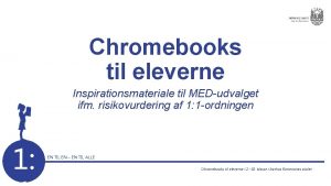 Chromebooks til eleverne Inspirationsmateriale til MEDudvalget ifm risikovurdering