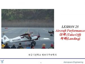 LESSON 25 Aircraft Performance TakeOff Landing 1 Aerospace