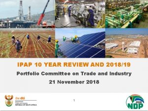 IPAP 10 YEAR REVIEW AND 201819 Portfolio Committee