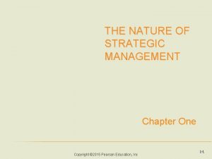 THE NATURE OF STRATEGIC MANAGEMENT Chapter One Copyright