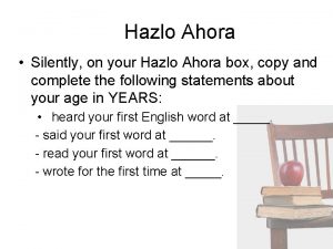 Hazlo Ahora Silently on your Hazlo Ahora box