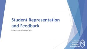 Student Representation and Feedback Enhancing the Student Voice