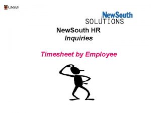 New South HR Inquiries Timesheet by Employee Select