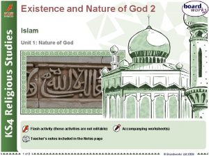 Existence and Nature of God 2 Islam Unit