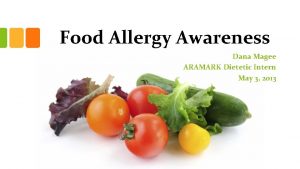 Food Allergy Awareness Dana Magee ARAMARK Dietetic Intern