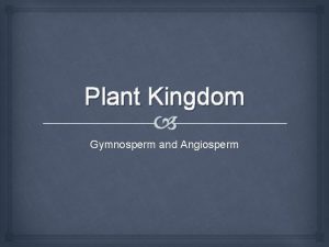 Plant Kingdom Gymnosperm and Angiosperm Overview Evolutionary Development