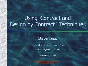 Using i Contract and Design by Contract Techniques