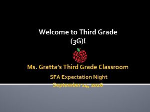 Welcome to Third Grade 3 G Ms Grattas