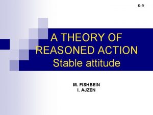 K9 A THEORY OF REASONED ACTION Stable attitude