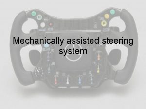 Mechanically assisted steering system Rack and Pinion Rack