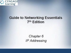 Guide to Networking Essentials 7 th Edition Chapter