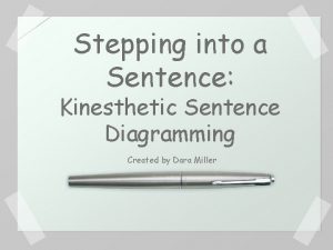 Stepping into a Sentence Kinesthetic Sentence Diagramming Created
