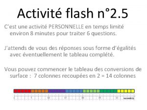 Activit flash n 2 5 Cest une activit