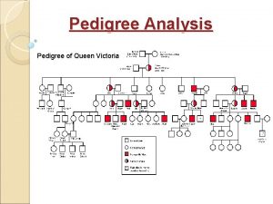 Pedigree Analysis Pedigree of Queen Victoria Have you