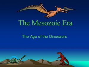 The Mesozoic Era The Age of the Dinosaurs