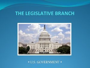 THE LEGISLATIVE BRANCH U S GOVERNMENT CONGRESSIONAL COMMITTEES