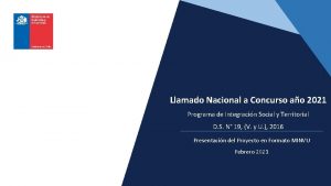 Llamado Nacional a Concurso ao 2021 Programa de