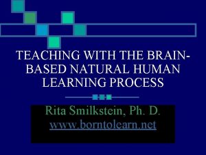 TEACHING WITH THE BRAINBASED NATURAL HUMAN LEARNING PROCESS