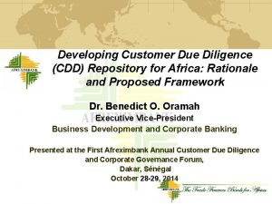Developing Customer Due Diligence CDD Repository for Africa