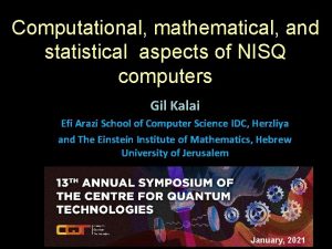 Computational mathematical and statistical aspects of NISQ computers