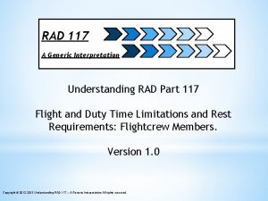 RAD 117 A Generic Interpretation Understanding RAD Part