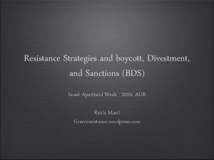 Resistance Strategies and boycott Divestment and Sanctions BDS