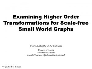 Examining Higher Order Transformations for Scalefree Small World