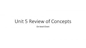 Unit 5 Review of Concepts Onlevel Chem 1