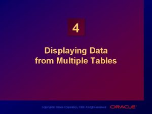 4 Displaying Data from Multiple Tables Copyright Oracle