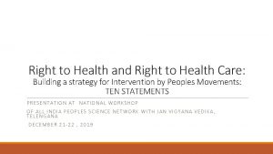 Right to Health and Right to Health Care