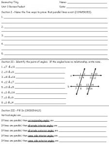 GeometryTrig Name Unit 3 Review Packet Date Section