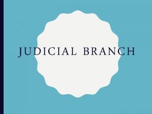 JUDICIAL BRANCH ARTICLE III ARTICLE III Weakest Branch