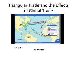 Triangular Trade and the Effects of Global Trade