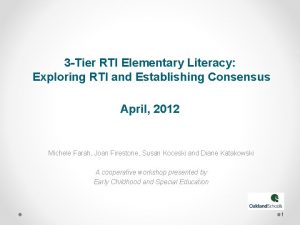 3 Tier RTI Elementary Literacy Exploring RTI and