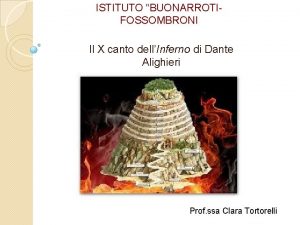 ISTITUTO BUONARROTIFOSSOMBRONI Il X canto dellInferno di Dante