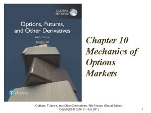 Chapter 10 Mechanics of Options Markets Options Futures