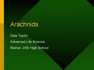 Arachnids Dale Taylor Advanced Life Science Rainier JrSr