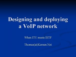 Designing and deploying a Vo IP network When