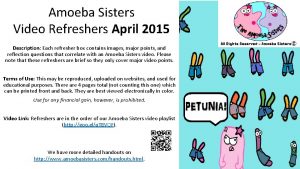 Amoeba Sisters Video Refreshers April 2015 Description Each