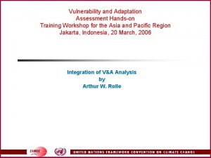 Vulnerability and Adaptation Assessment Handson Training Workshop for