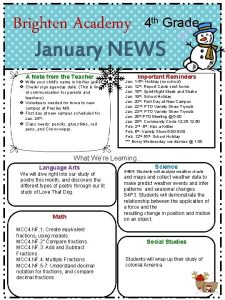 Brighten Academy 4 Grade January NEWS th A