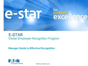 ESTAR Global Employee Recognition Program Manager Guide to