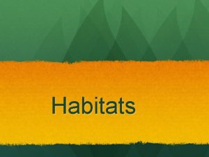 Habitats What is a Habitat A habitat is